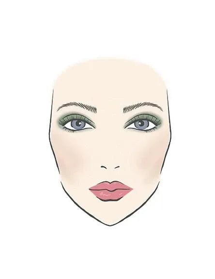 Close up of face with Goddess in Green look