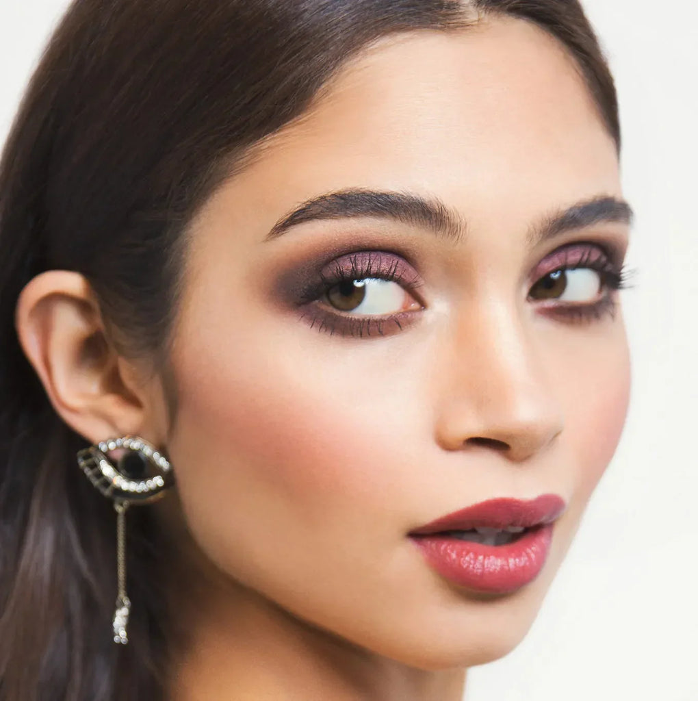 Close up of woman with Black Amethyst 