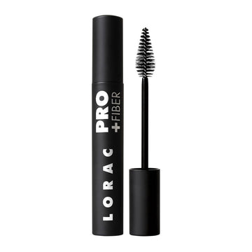 LORAC | PRO Plus Fiber Mascara - Product front facing with cap on and applicator