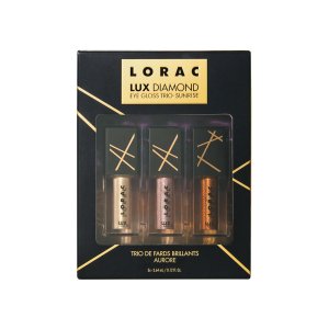 LORAC | LUX Diamond Eye Gloss Trio - Sunrise - Product front facing in package on white background