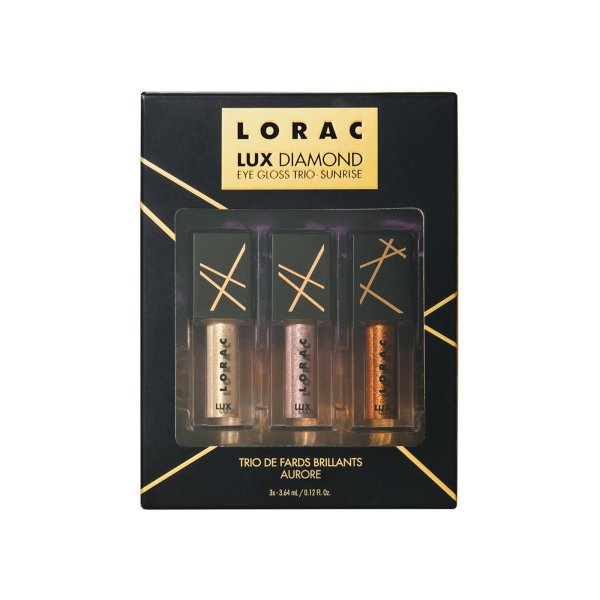 LORAC | LUX Diamond Eye Gloss Trio - Sunrise - Product front facing in package on white background