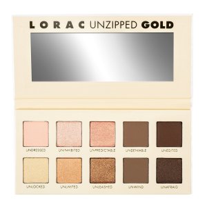 LORAC | UNZIPPED GOLD Eye Shadow Palette  - product front facing open